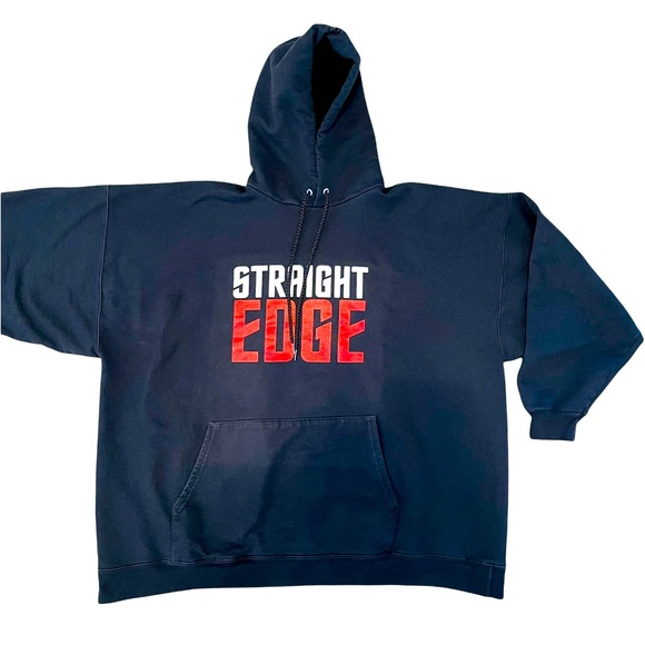 STRAIGHT EDGE Vintage Sweatshirt/Hoodie 3XL (54-56) Black - Picture 1 of 6